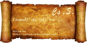 Csanády Sára névjegykártya