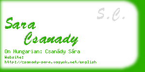 sara csanady business card